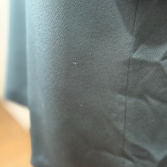 St. John Scarf Neck Long Sleeve Two Tone Crepe Mini Dress, Blue, 10 - Picture 5 of 5